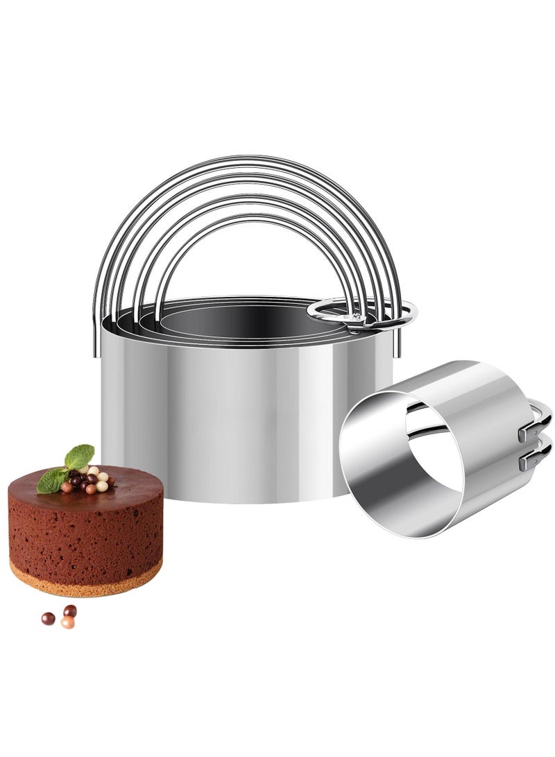 Sweet seven Stainless Steel Circle Biscuit Cutter Set - Professional Round Cookies Mold with Ring Handle for Baking, Pastry, and Doughnut Creations  - Image 1