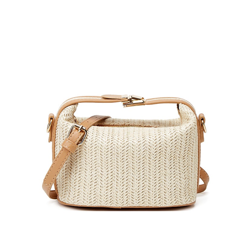 Bucket Bag Straw Woven Small Bag Casual Women'S Bag Portable Shoulder Crossbody Bag New All-Match Trendy - Image 1