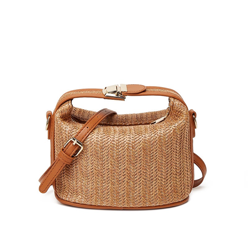 Bucket Bag Straw Woven Small Bag Casual Women'S Bag Portable Shoulder Crossbody Bag New All-Match Trendy - Image 2