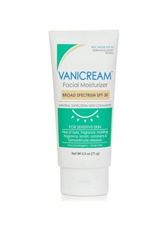 فانيكريم فانيكريم™ مرطب للوجه واسع الطيف بمعامل حماية من الشمس SPF 30، 2.5 أونصة (71 جم)، تم تركيبه بدون أي مهيجات شائعة للبشرة الحساسة  - Image 1