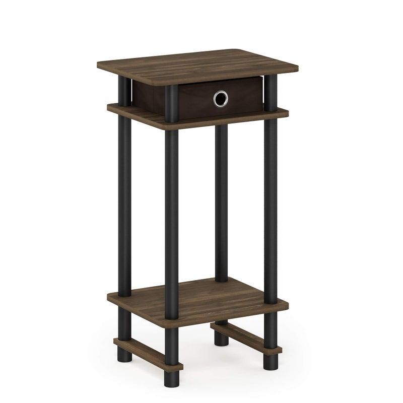 Furinno Turn-N-Tube Tall End Table, Columbia Walnut/Black/Dark Brown - Image 5