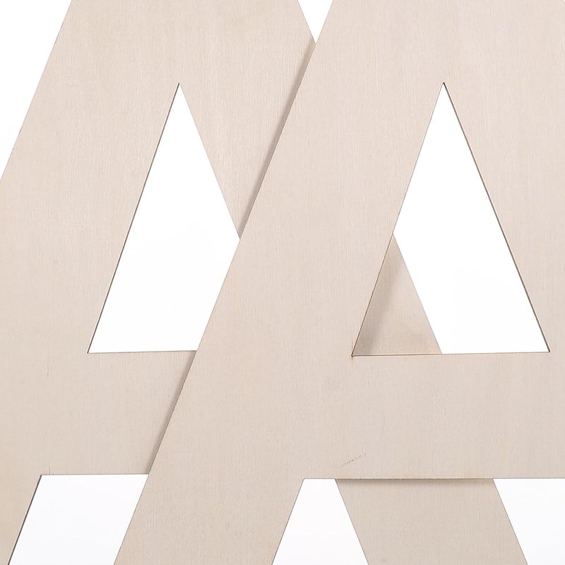 VILLCASE 2pcs Unfinished Wooden Letter A Craft Blanks 30cm DIY Wedding Wood Letters Wall Decor for Home and Event Decoration - Image 3