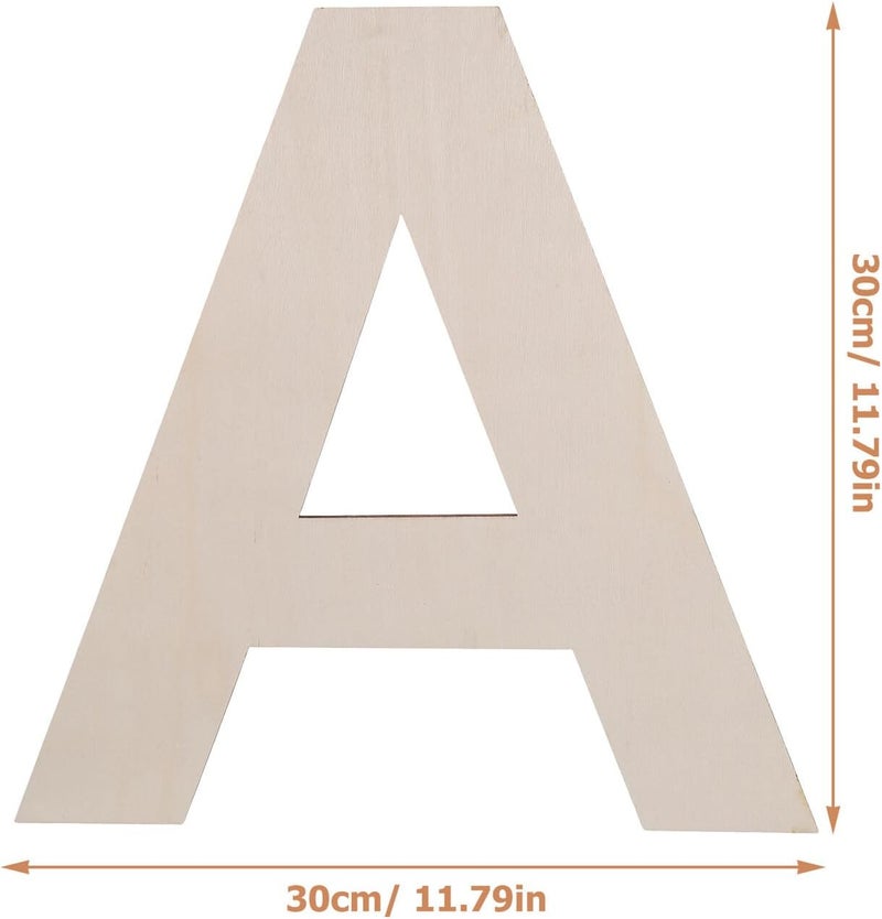 VILLCASE 2pcs Unfinished Wooden Letter A Craft Blanks 30cm DIY Wedding Wood Letters Wall Decor for Home and Event Decoration - Image 2