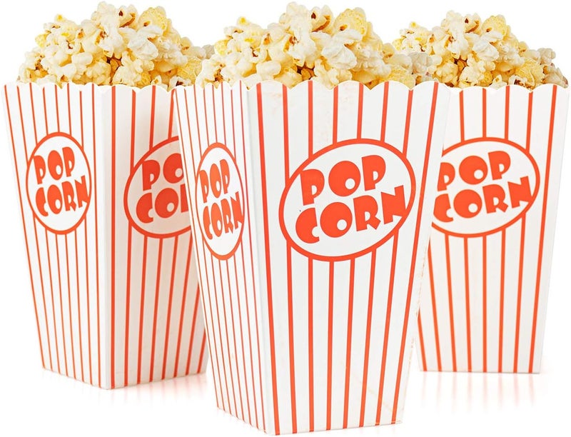 Bekith 100 Pack Paper Open-Top Popcorn Box, Popcorn Containers Striped Red and White, Great for Movie Theater Party - Image 2