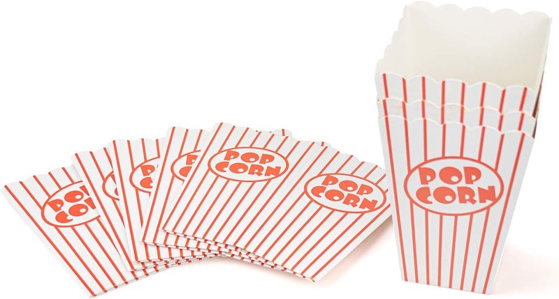 Bekith 100 Pack Paper Open-Top Popcorn Box, Popcorn Containers Striped Red and White, Great for Movie Theater Party - Image 5
