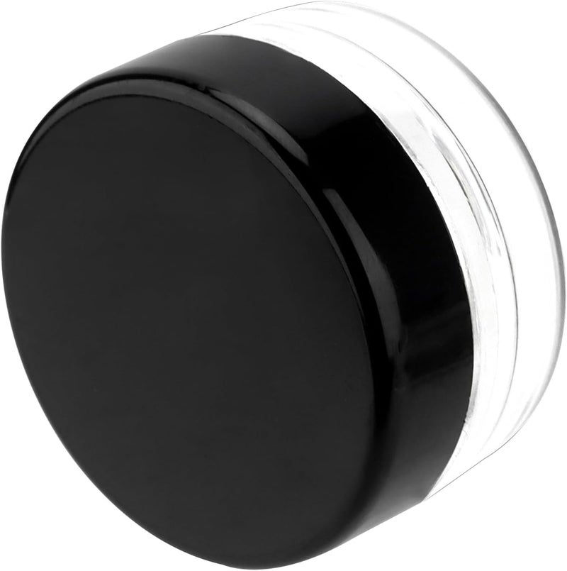 SHEUTSAN 200 Pack 3 Gram Plastic Jars with Black Lids 3ml Plastic Makeup Sample Containers Empty Clear Containers for Samples Make Up - Image 4