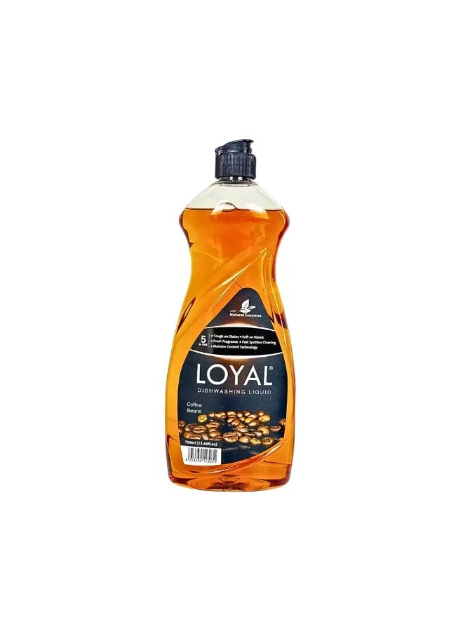Loyal 5 In 1 Dishwashing Liquid With Coffee Beans Fragrance and Natural Enzymes- 700ml - Image 1