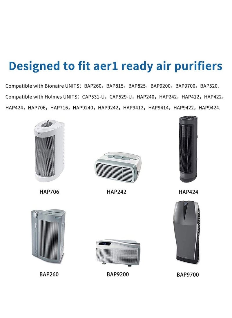 Replacement HEPA Filter for Holmes AER1 Series Total Air HAPF30AT and HAP242-NUC (2 Filters + 4 Carbon Booster Filters)