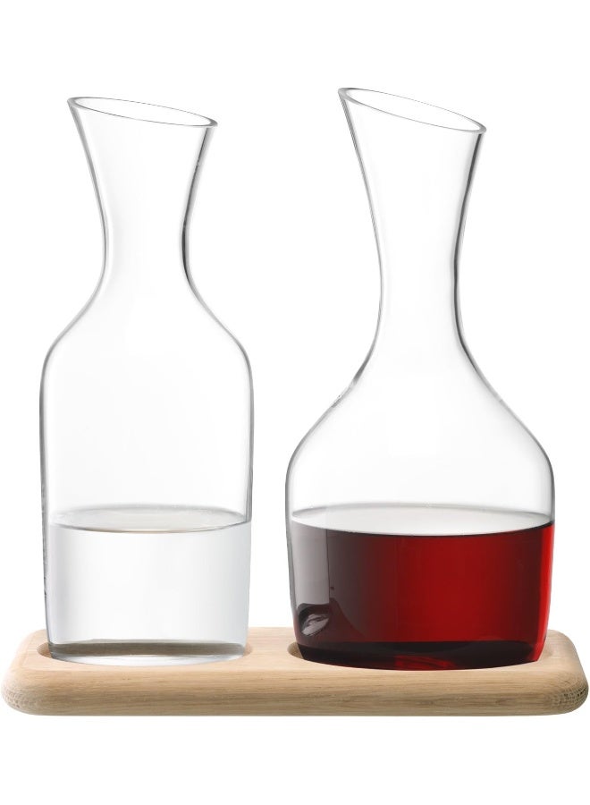 LSA International LSA International Wine Water & Wine Carafe Set & Oak Base 40.6 oz/47.3 fl oz  - Image 1