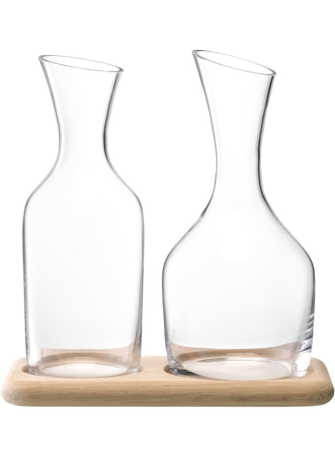 LSA International LSA International Wine Water & Wine Carafe Set & Oak Base 40.6 oz/47.3 fl oz  - Image 2