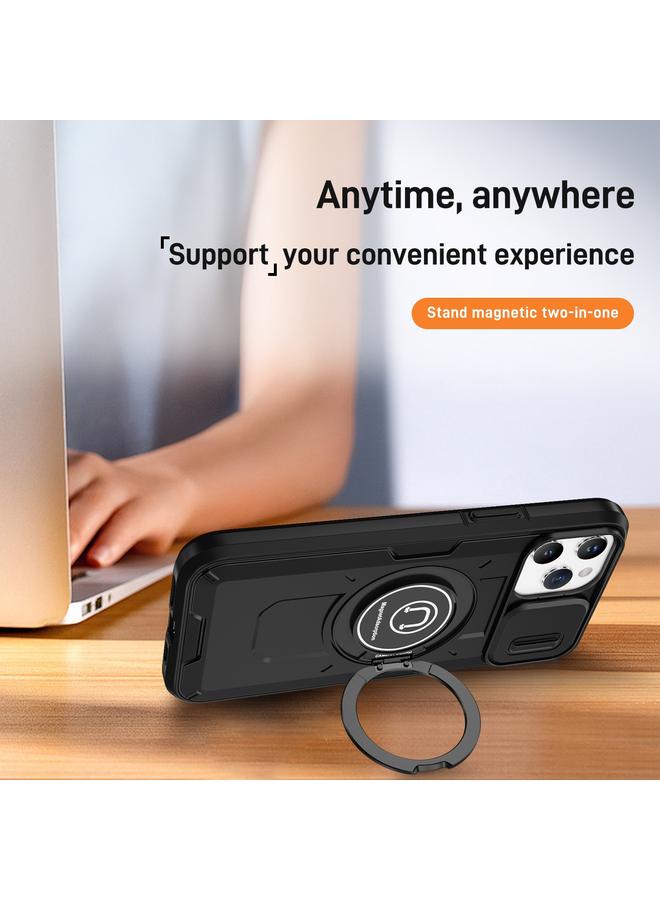 S-TOP Case For iPhone 12 Pro Max Sliding Camshield TPU Hybrid PC Magnetic Holder Phone Case - Image 5