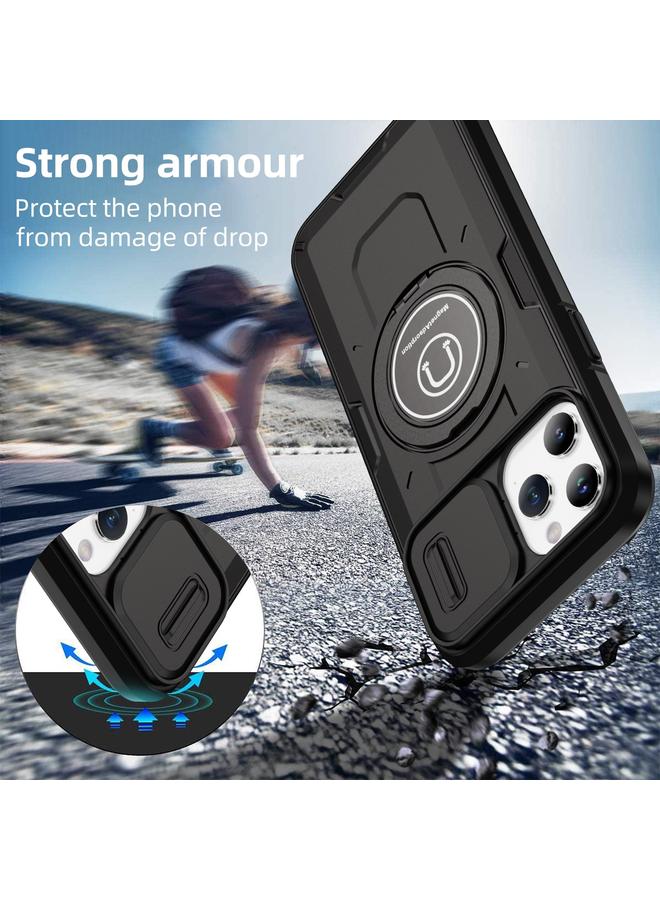 S-TOP Case For iPhone 12 Pro Max Sliding Camshield TPU Hybrid PC Magnetic Holder Phone Case - Image 2