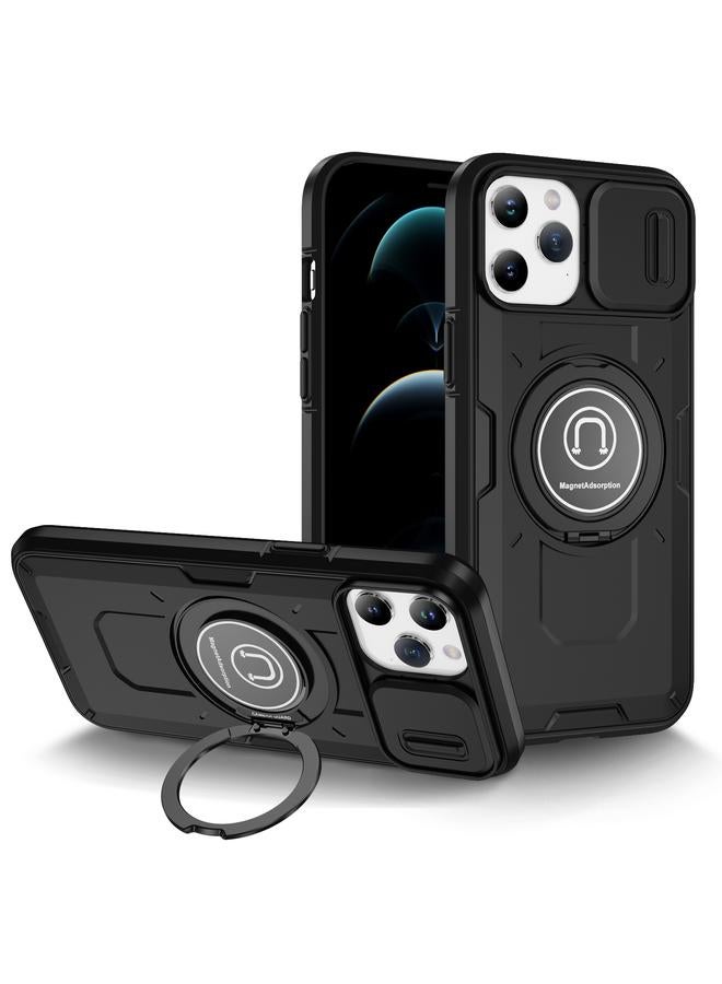 S-TOP Case For iPhone 12 Pro Max Sliding Camshield TPU Hybrid PC Magnetic Holder Phone Case - Image 1