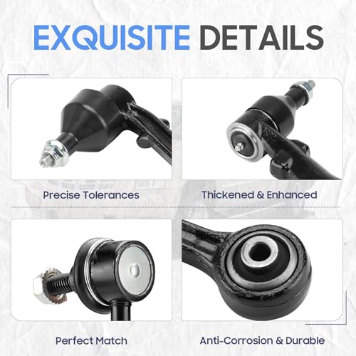 ILONPA ذراع التحكم الأمامي السفلي الأمامي والخلفي + روابط قضيب التوازن + قضبان الربط الخارجية لمجموعة تعليق لسيارة شيفروليه كامارو V8 6.2L V6 3.6L من 2010-2015 (10 قطع) - Image 5