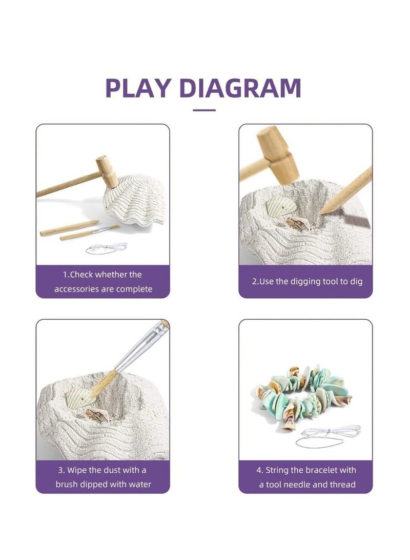 Eduman - Sea Shell Dig & Make Bracelet Kit - D7106G  - Image 3