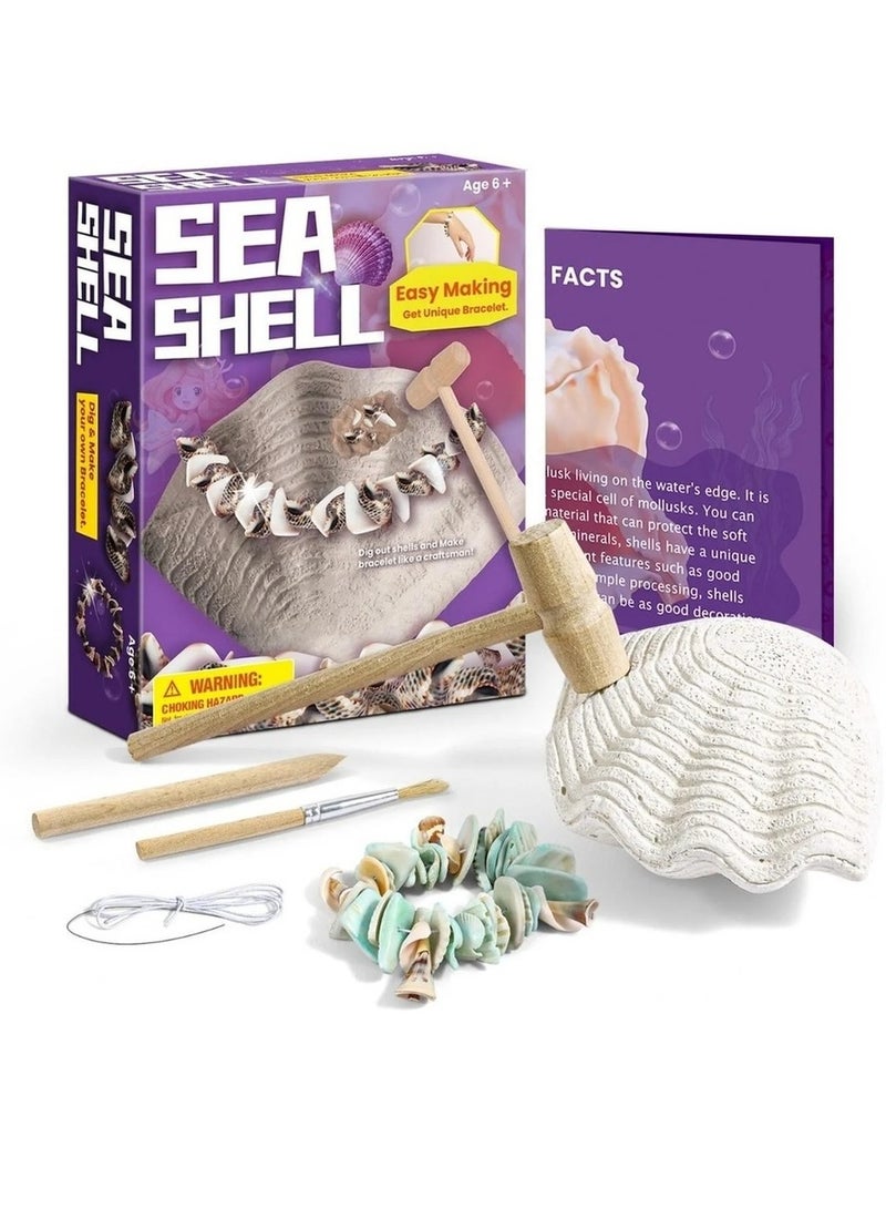 Eduman - Sea Shell Dig & Make Bracelet Kit - D7106G  - Image 1