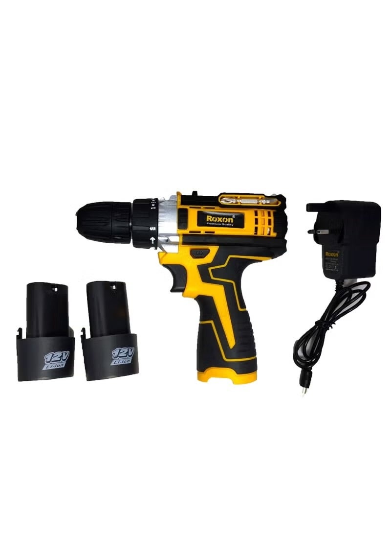 روكسون دريل و مفك براغي لاسلكي روكسون 12 فولت – خفيف الوزن، مدمج وقوي مع بطاريتين 1.5Ah، 1350 دورة/دقيقة، 18+1 إعداد عزم دوران، مفتاح عكسي، ظرف 10 مم بدون مفتاح، إضاءة LED للعمل – أداة احترافية متعددة الاستخدامات للحفر والربط في الخشب والمعادن والبلاستيك - Image 4