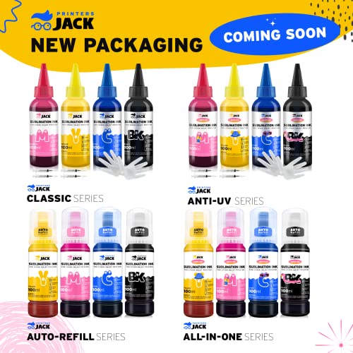 Printers Jack 400ML Sublimation Ink for Epson C88 C88+ WF7710 ET2720 ET4700 ET15000 ET2760 ET2750 WF7820 Inkjet Printers Heat Press Transfer on Mugs, Plates, Polyester Shirts, Phone Cases etc - Image 2