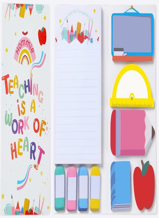 Hommie Sticky Notes Set, Teaching is A Work of Heart Divider Sticky Planner Sticky Note Teacher Appreciation Gift for School Supplies, Bible Supplies, Office Book Notes - Image 1