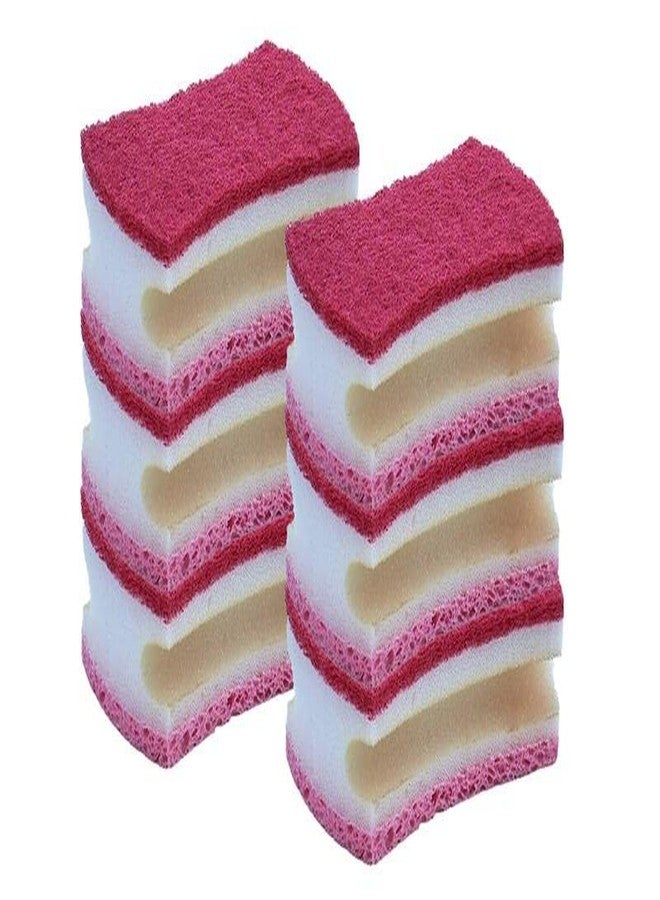 Superio (6 Pack) Scrub Sponge with Grip, Heavy Duty Duel Sided Kitchen Sponge (Red) - Image 1