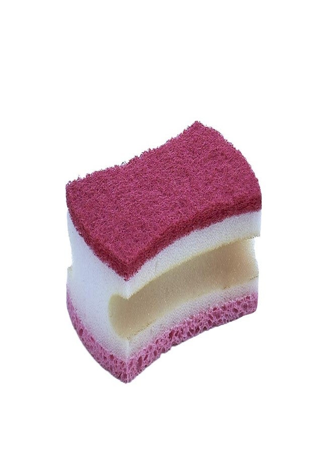 Superio (6 Pack) Scrub Sponge with Grip, Heavy Duty Duel Sided Kitchen Sponge (Red) - Image 3