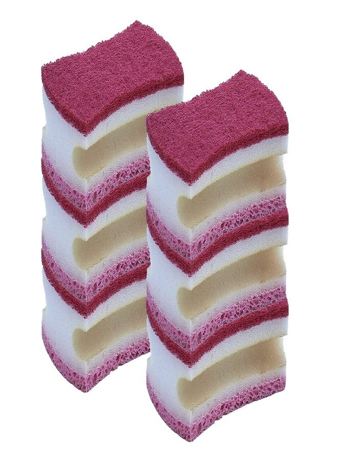 Superio (6 Pack) Scrub Sponge with Grip, Heavy Duty Duel Sided Kitchen Sponge (Red) - Image 5