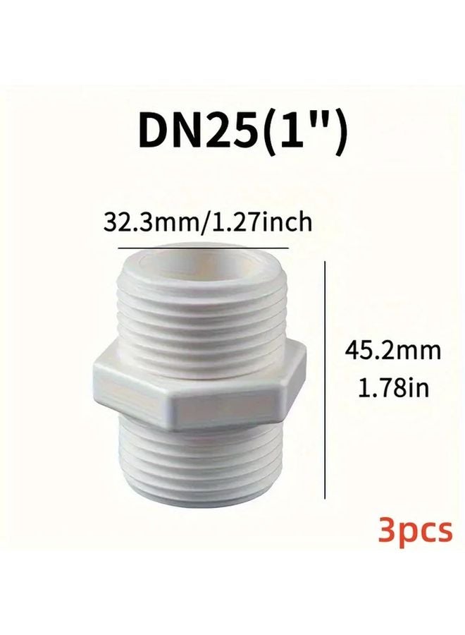 3pcs PVC Pipe Fittings DN15 1 2 Inch Hexagonal Thread For Shower External Faucets - Image 5