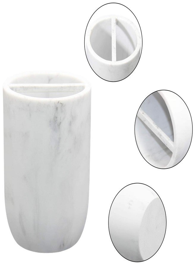 Cerpourt Toothbrush Holder Polyresin Toothbrush Organizer Stand,Multi-Functional Toothpaste Holder Makeup Brushes Cup Razors Holder for Bathroom Vanity Countertop,Ideal for Home, Hotel (Marble Style) (1Pack) - Image 4