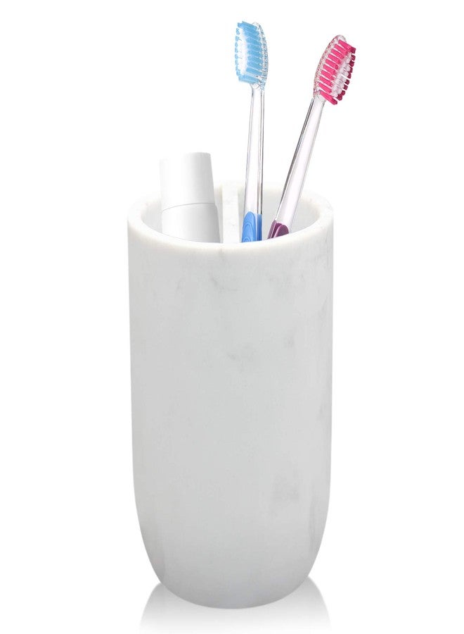 Cerpourt Toothbrush Holder Polyresin Toothbrush Organizer Stand,Multi-Functional Toothpaste Holder Makeup Brushes Cup Razors Holder for Bathroom Vanity Countertop,Ideal for Home, Hotel (Marble Style) (1Pack) - Image 1