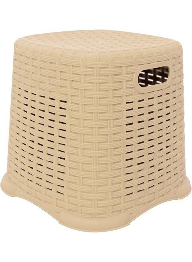 كرسي روتانا صغير مربع رتان 31العمق x 31العرض x 29الارتفاع سم من الوطنية بلاستك لون بيج 6222011765141