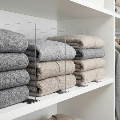 Baluue 6 Pack Shelf Dividers for Metal Shelves, Closet Shelf Divider with Magnetic Separator Organizer for Clothes, Handbags, Purses, Towels Retail Display 2.4 inch High - Image 3