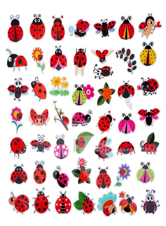 Cleverplay 100 Pack Ladybug Stickers, Lady Bug Party Favors, Birthday Decorations - Image 3