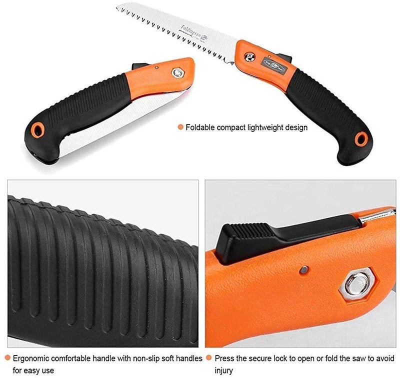 Anadi 2 Set of Folding Purner Cutter Garden Hand Powered Saw Tools Cutting Pruner Manual - Image 5