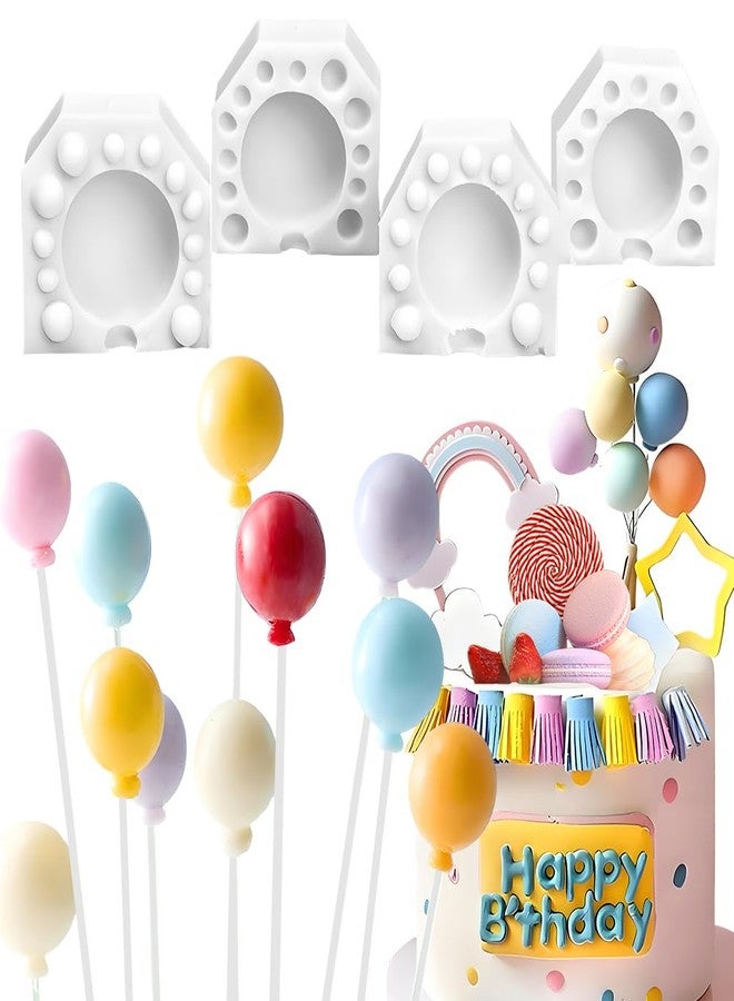 IPEWOEF 2 Pairs Round Balloon Lollipop Molds Silicone Cake Pop Mold Mini Cake Pop Molds Silicone Lollipop Mold Polymer Clay Molds 3d Fondant Molds Clay Mould Chocolate Candy Fondant Mold Diy Cake Decorations - Image 1