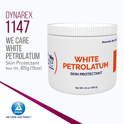 Dynarex White Petrolatum, Petroleum Jelly for Dry, Damaged or Cracked Skin, Soothing White Petroleum Jelly for Minor Skin Irritations, 15 oz. (425g) Jars, 1 Box of 12 Petroleum Jelly Jars - Image 2