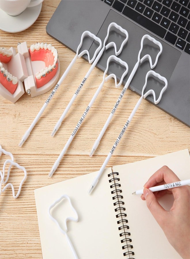 Spakon 30 Pcs Dental Hygienist Appreciation Gifts Dental Assistant Accessories Tooth Pens Bulk Funny Tooth Shaped Dentist Ballpoint Pens Black Ink Nurse Gift for Women Men Dentist - Image 3