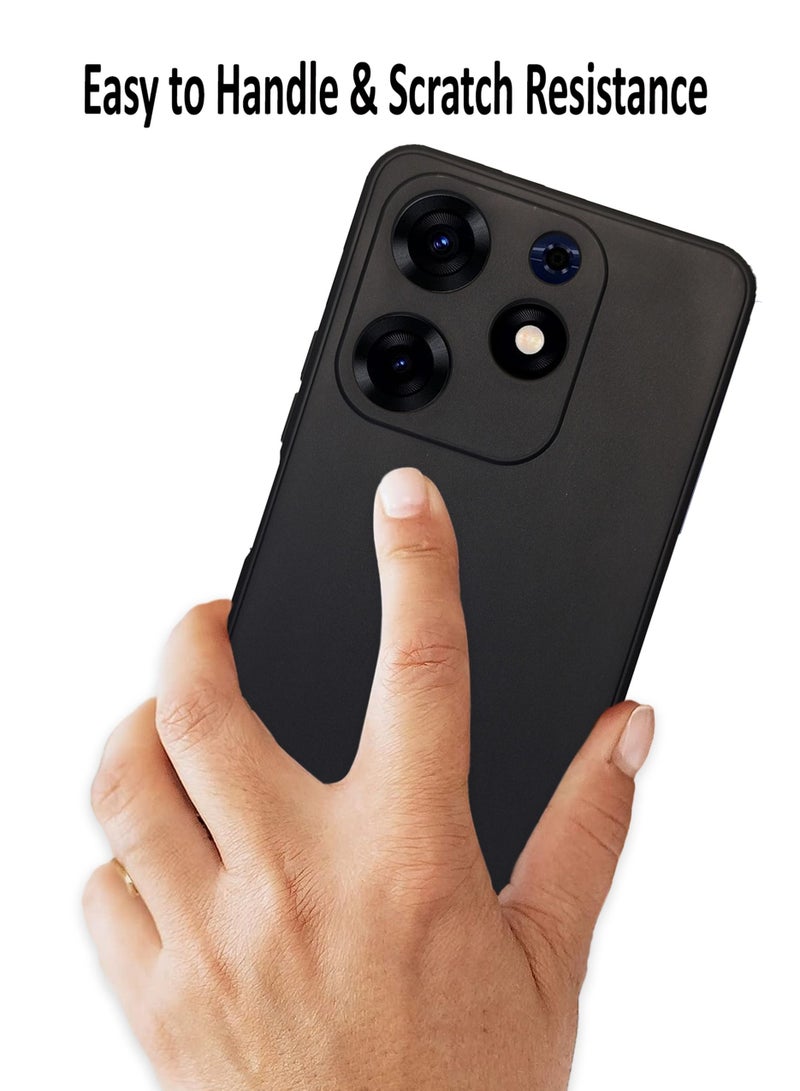 Waldic Silicone Protective Back Case Cover For Tecno Spark 11 Pro - Black  - Image 3