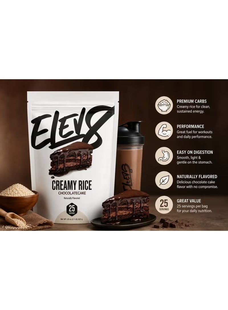 Elev8 Creamy Rice Chocolate Cake Naturally Flavored High Carb Clean Energy Cream of Rice 25 Servings - Image 4