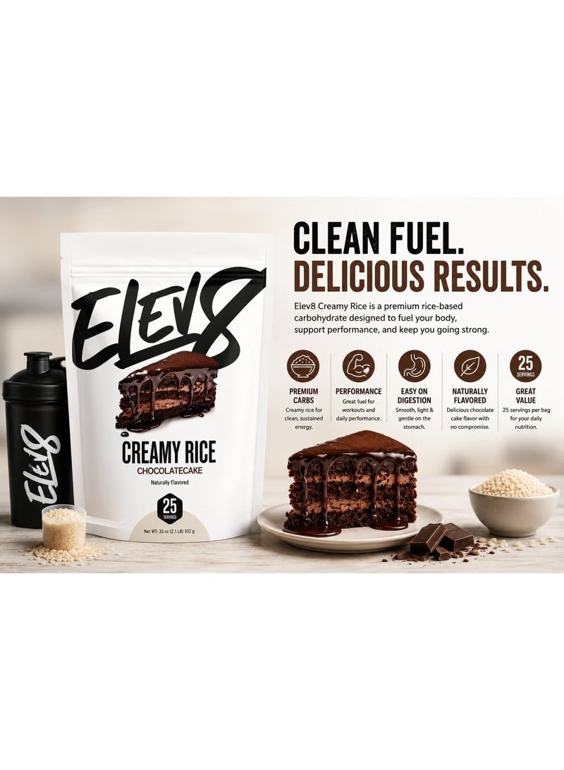 Elev8 Creamy Rice Chocolate Cake Naturally Flavored High Carb Clean Energy Cream of Rice 25 Servings - Image 2