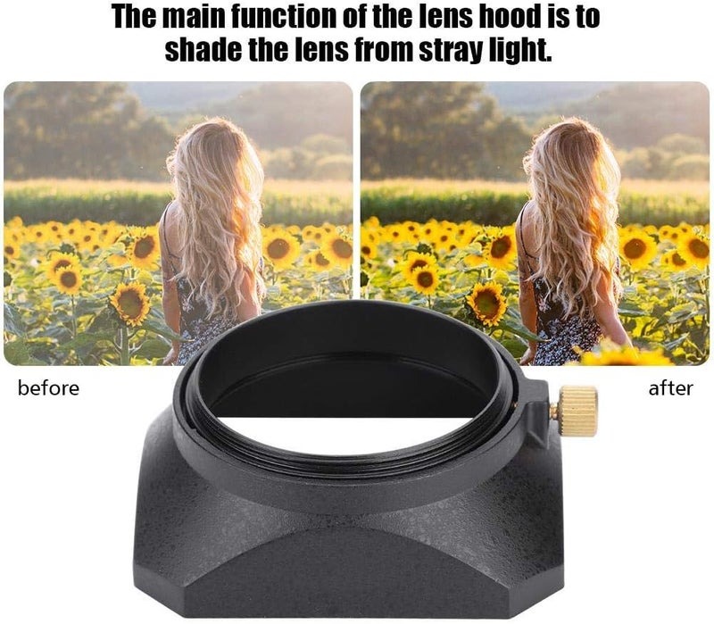 klarako Camera Lens Filter 49mm Universal Square Lens Hood Shade DV Lens Hood with Screw Mount for DV Camcorder Digital Video Camera Lens Filter or Barrel Thread - Image 2