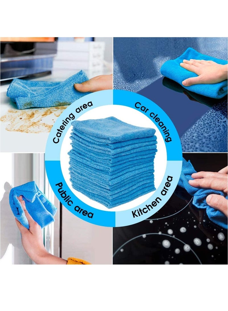 ZAQ Microfiber Cleaning Cloths Pack of 10 30x40cm Blue Absorbent Reusable All Purpose Rags for Kitchen Dish Car Wash Window Bathroom Surface Cleaning Supplies - Image 3