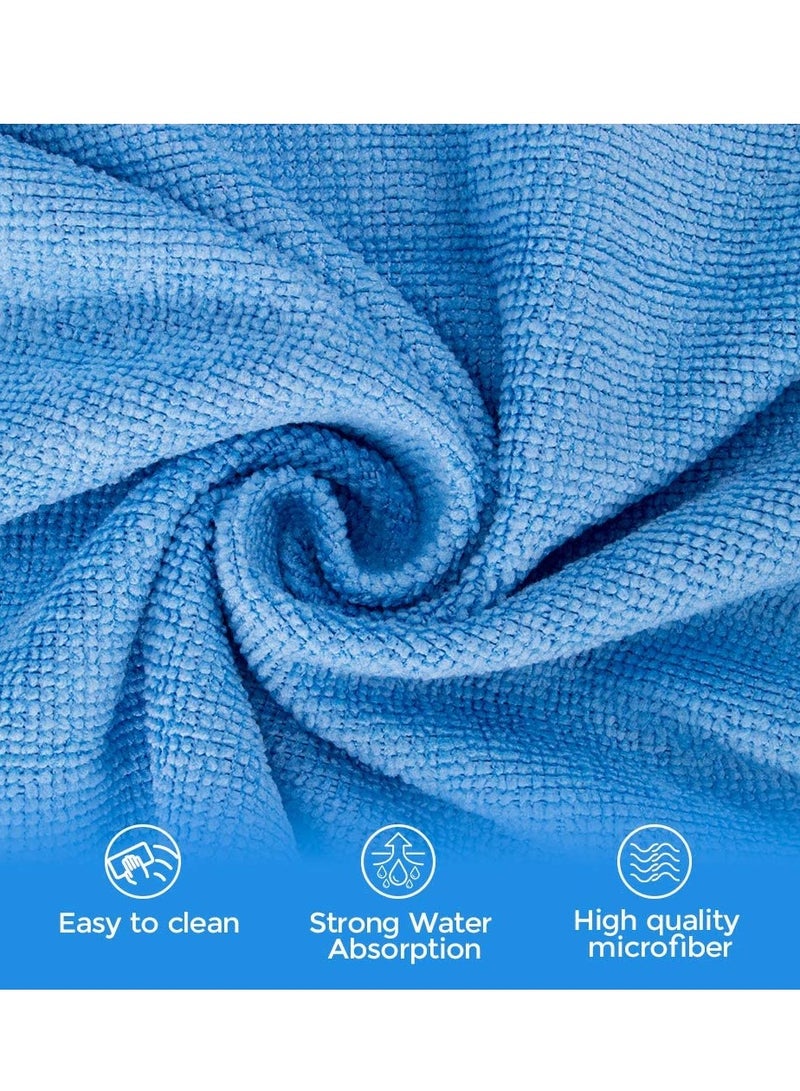 ZAQ Microfiber Cleaning Cloths Pack of 10 30x40cm Blue Absorbent Reusable All Purpose Rags for Kitchen Dish Car Wash Window Bathroom Surface Cleaning Supplies - Image 4