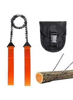 SYOSI SYOSI, Pocket Chainsaw With Handles, Field Survival Folding Hand Saw Chain Portable with Bag, Foldin Bi-Directional Cutting Teeth Camping Saw Wood Saw Hunting Saws  - Image 1