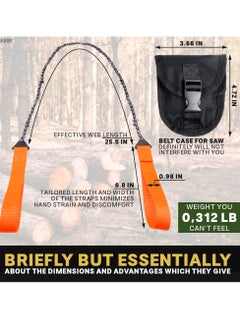 SYOSI SYOSI, Pocket Chainsaw With Handles, Field Survival Folding Hand Saw Chain Portable with Bag, Foldin Bi-Directional Cutting Teeth Camping Saw Wood Saw Hunting Saws  - Image 2