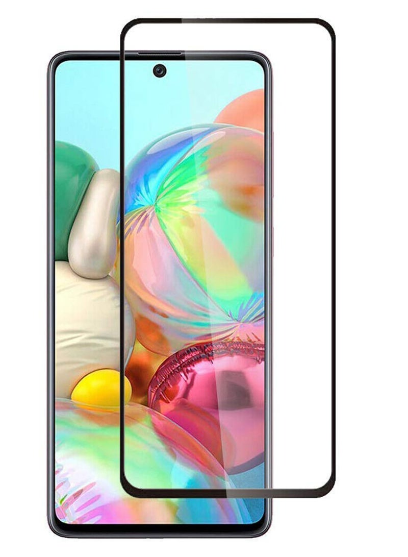 تيمبرد غلاس واقي شاشة بحواف سوداء من الزجاج المقوى متوافق مع هاتف Samsung Galaxy A51 - Image 1