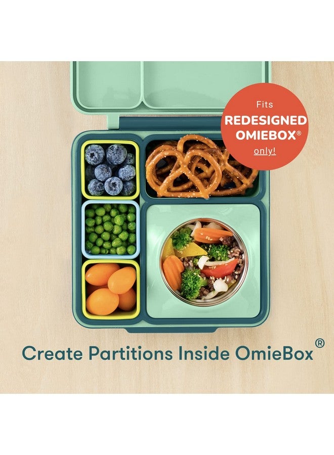 OmieBox (2 pack) Leakproof Dips Containers To Go, Salad Dressing Container, Condiment Container with Lids - Food Safe Silicone - 4 ounces (Blue/Lime) - Image 3