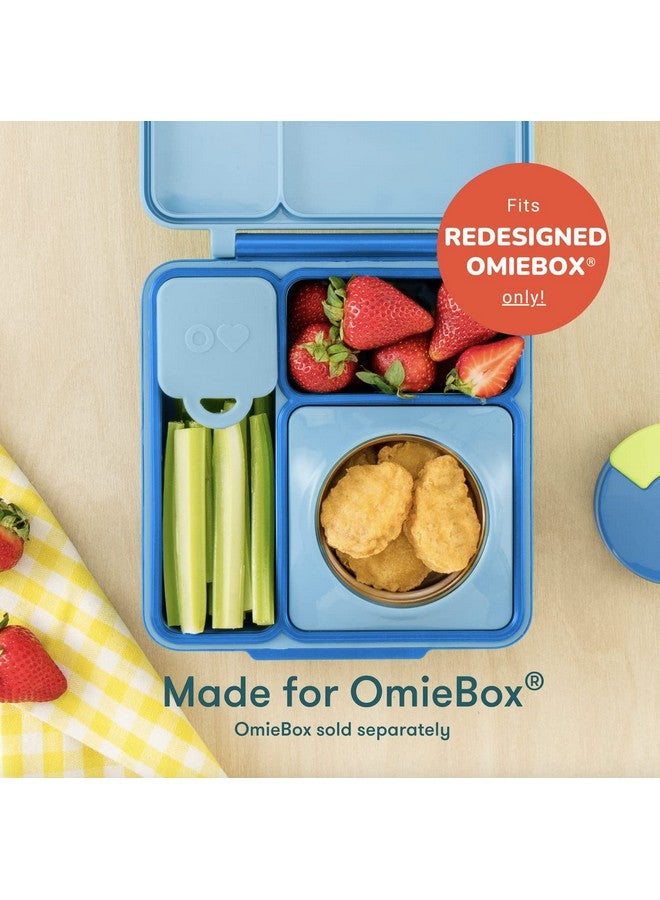 OmieBox (2 pack) Leakproof Dips Containers To Go, Salad Dressing Container, Condiment Container with Lids - Food Safe Silicone - 4 ounces (Blue/Lime) - Image 2