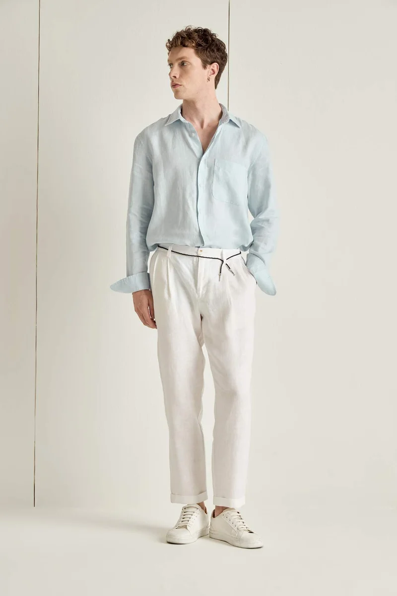 ديفاكتو Relax Fit Linen Trousers