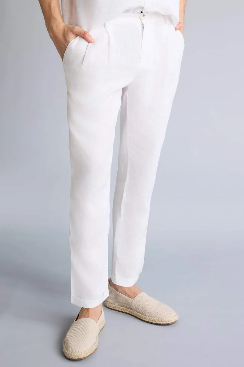 ديفاكتو Relax Fit Linen Trousers