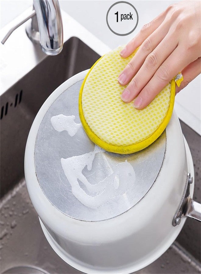V2H 2 in 1 Stainless Steel with Sponges Scrubber Double Side Dishwashing Scrub for Pots & Pans | Kitchens | Bathroom | Tableware Dish | Tough Cleaning(Set of 1) - Image 2